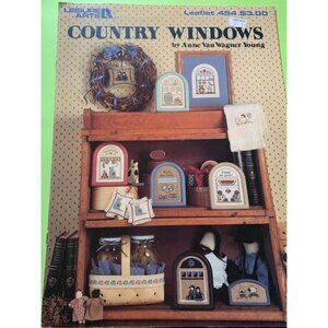 Leisure Arts Country Windows Cross Stitch Book by Anne Van Wagner Young